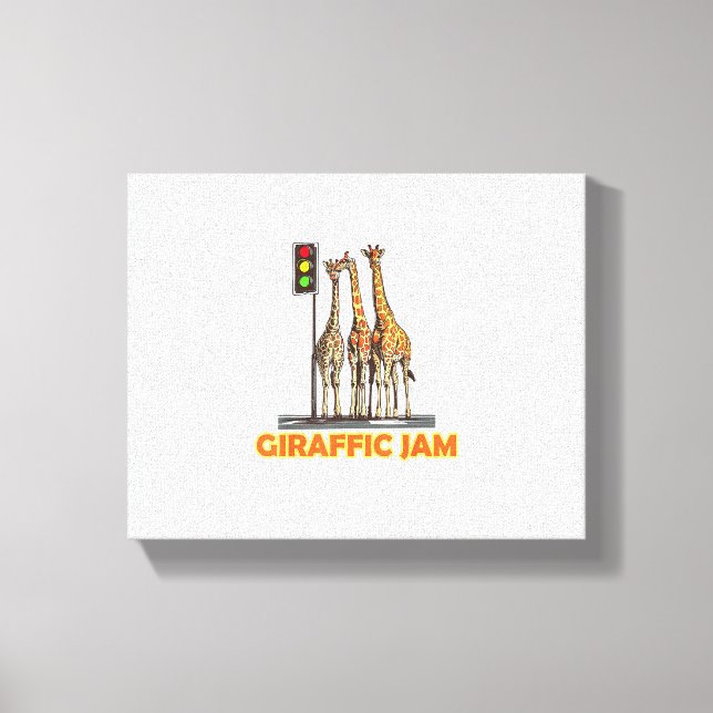 Lienzo Funny Pun Giraffe Jam (Anverso)