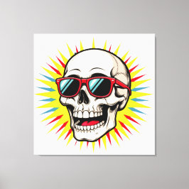 Lienzo **Funny Skull With Sunglasses – Cartoon Laughing S