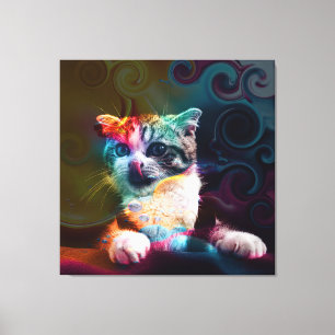 LIENZO FUNNY TRENDY COLORIDO CAT ART