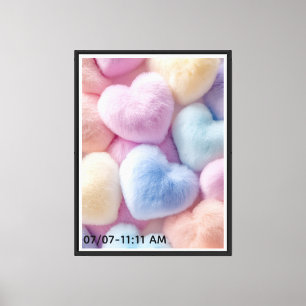 Lienzo Furry Hearts Wall Art - 11:11 AM y 07/07 Lucky Dat
