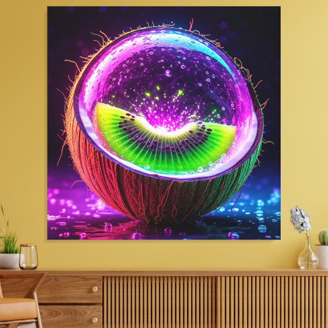 Lienzo Fusión creativa de kiwi exótico y coco (Insitu (Sala de estar))