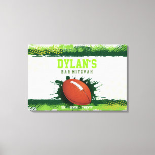 Lienzo FÚTBOL EN BARCO VERDE Rótulo Mitzvah En Junta De