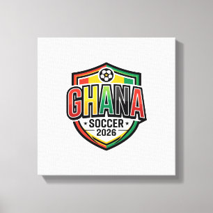 Lienzo Fútbol Ghana 2026 Fútbol Negrita Tipografía País R