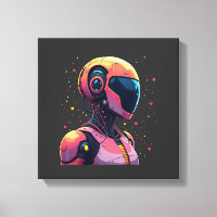 Futurista AI Robot Canvas Wall Art - Colores audac