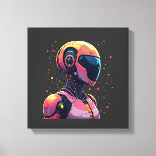 Lienzo Futurista AI Robot Canvas Wall Art - Colores audac