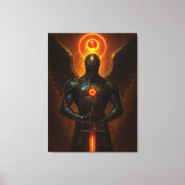 Lienzo Futuristischer Erzengel des Glutreichs mit Schwert