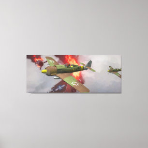 Lienzo Fw-190 alemán en combate aéreo
