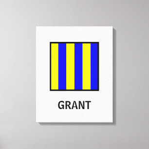 Lienzo G Nombre de familia Bandera náutica