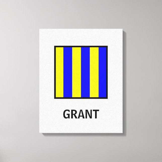 Lienzo G Nombre de familia Bandera náutica (Anverso)