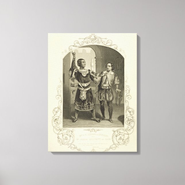 Lienzo G. V. Brooke como Othello y James Bennett como Ia (Anverso)