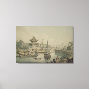 Lienzo Gabarras de Embassy de señor Macartney a China