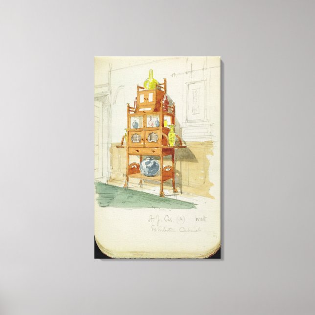 Lienzo Gabinete de exposiciones, c.1860s-70s (p/c y lápiz (Anverso)