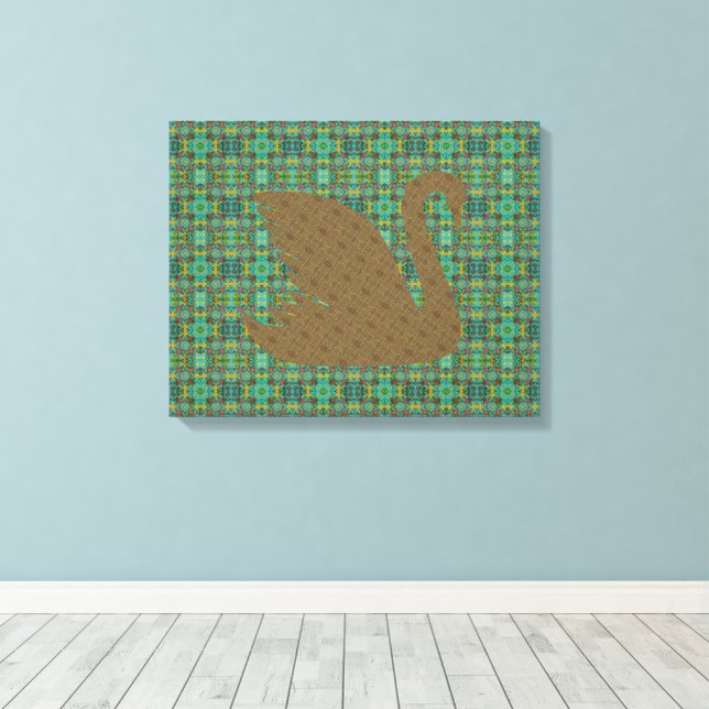 Lienzo Gabriel a las puertas y el cisne dorado (Insitu (piso de madera))