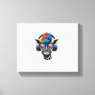 Lienzo Gafas de sol Cool Giraffe Auriculares Jirafas  