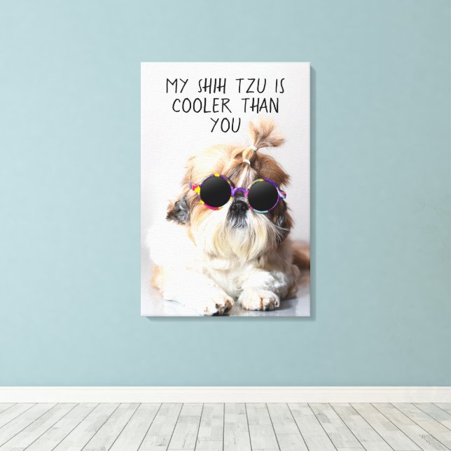 Lienzo Gafas de sol de Mi Shih Tzu Es Más Genial Que Tú F (Insitu (piso de madera))