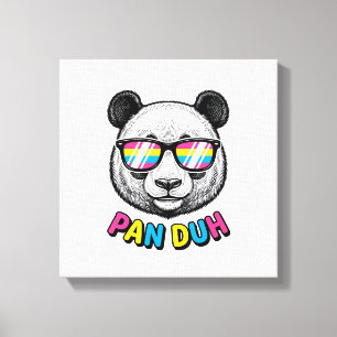 Lienzo Gafas de sol de panda divertidas Camiseta de graba