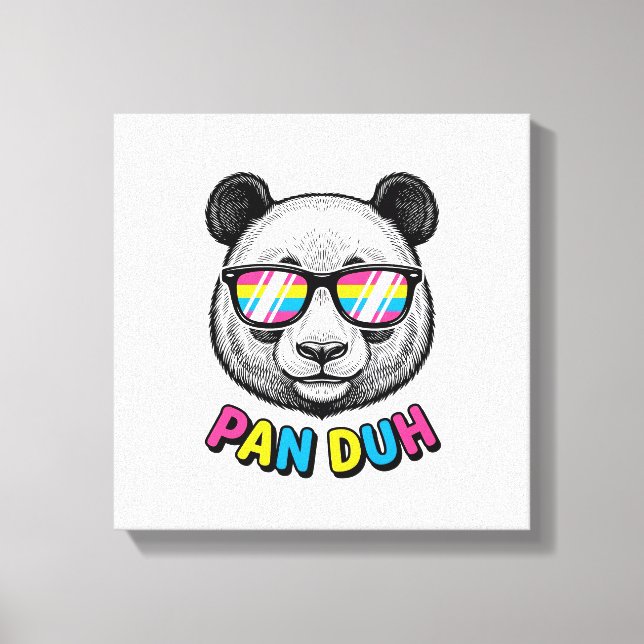 Lienzo Gafas de sol de panda divertidas Camiseta de graba (Anverso)