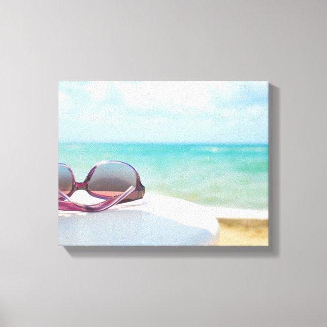 Lienzo Gafas De Sol En La Playa (Anverso)