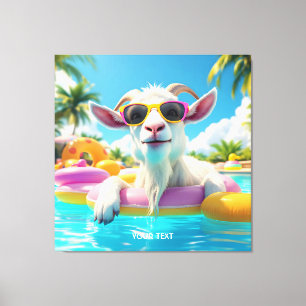 Lienzo Gafas Flotantes De Cabra Fantasía Lindo