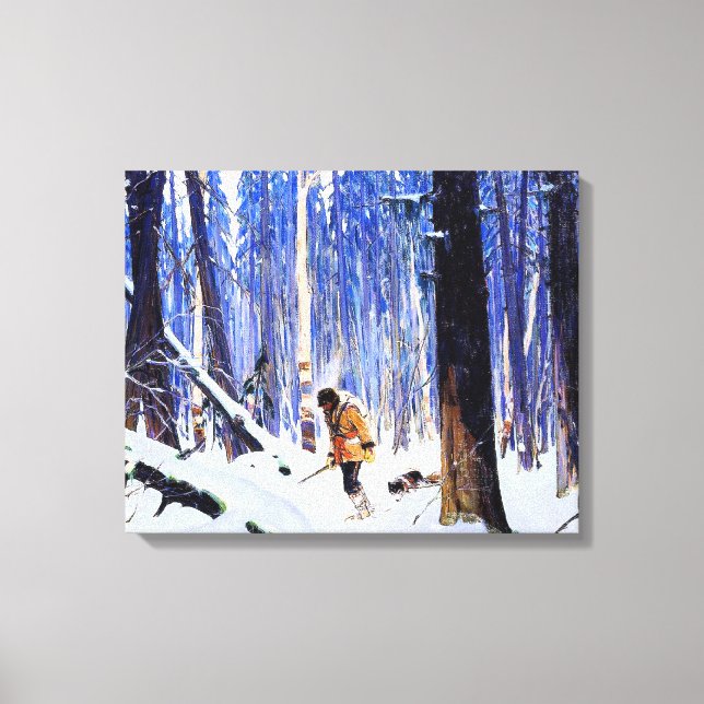 Lienzo Gagnón - Trapper en los bosques (Anverso)