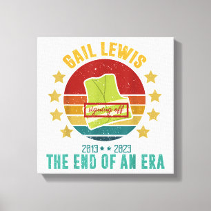 Lienzo Gail Lewis, te saludamos, el fin de una era Signi