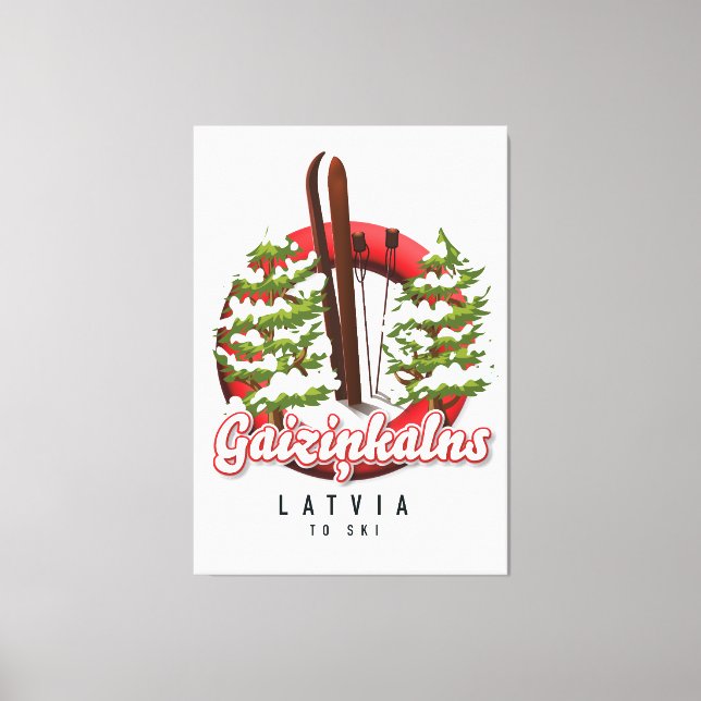 Lienzo Gaiziņkalns Letonia logotipo de esquí (Anverso)