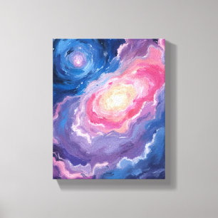 Lienzo Galaxia Arriba   Cielo Estrellas Acuarela Pastel