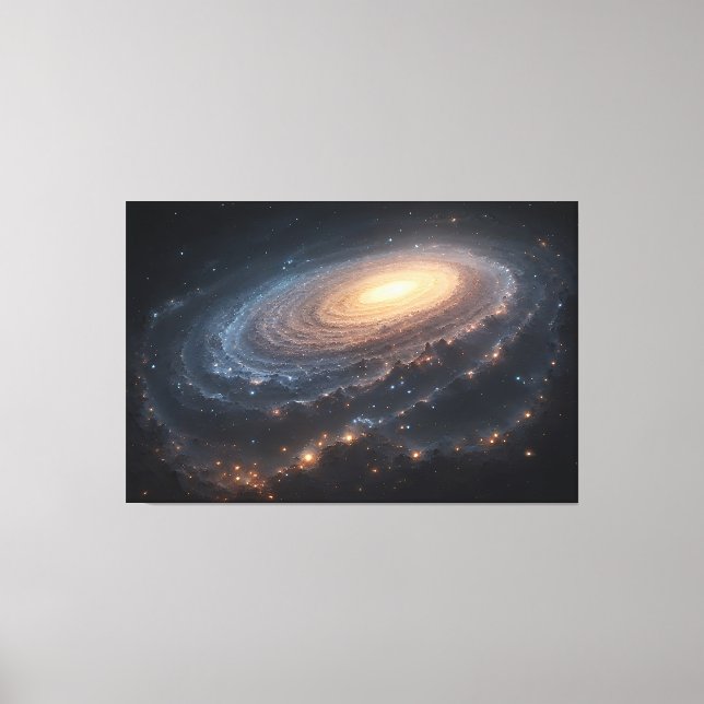 Lienzo Galaxia espiral en el espacio profundo con núcleo  (Anverso)