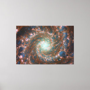 Lienzo Galaxia espiral M74   NGC 628   Hubble & JWST