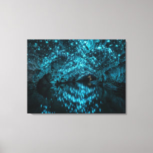 Lienzo Galaxia Waitomo Glowworm - Cueva Bioluminiscente R