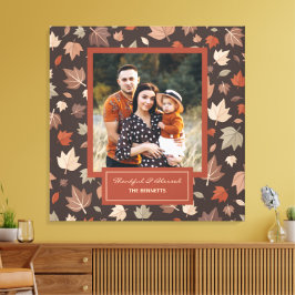 Lienzo Galería de Fotos Familiares de Otoño Oscuro Rústic
