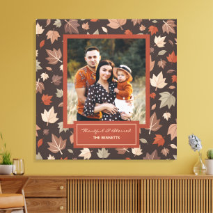 Lienzo Galería de Fotos Familiares de Otoño Oscuro Rústic