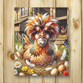 Lienzo Galería de gallinero polaco linda y caprichosa