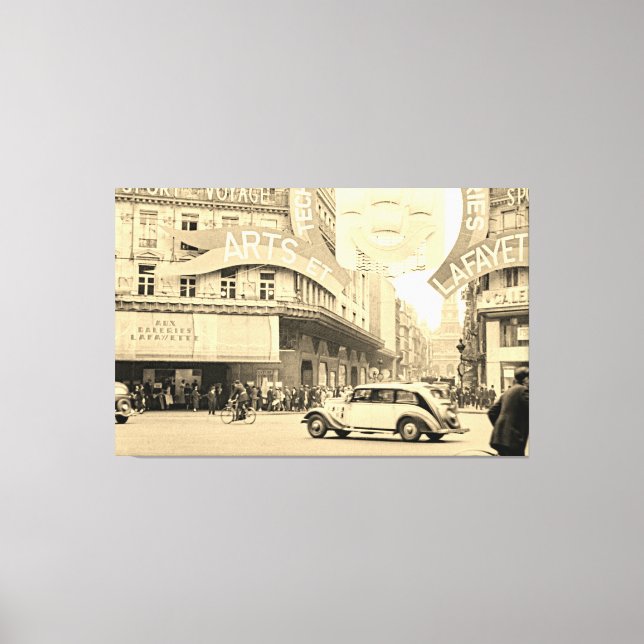 Lienzo Galerías Lafayette Paris Haussmann 1940 Fotografía (Anverso)