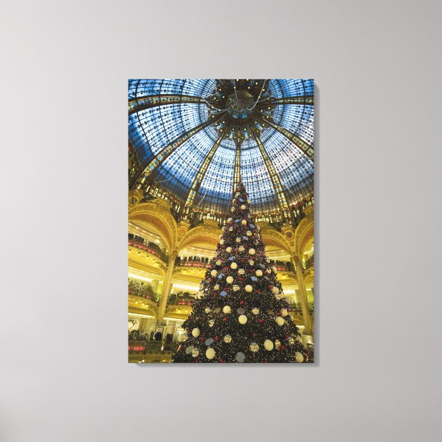 Lienzo Galeries La Fayette en Navidad, París, Francia (Anverso)