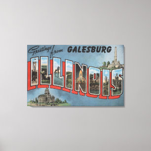 Lienzo Galesburg, Illinois - escenas grandes 2 de la