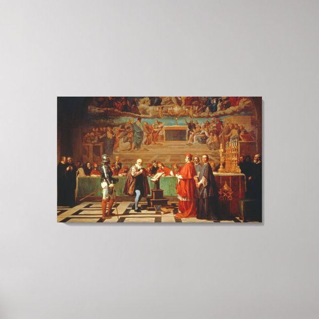 Lienzo Galileo Galilei (1564-1642) ante los miembros del (Anverso)