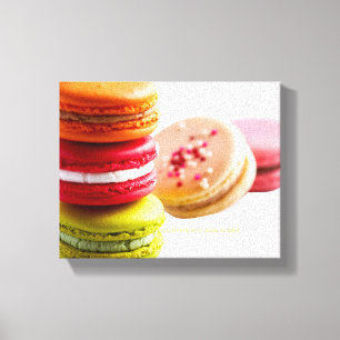 Lienzo Galletas de Macaroon de SlipperyJoe comida apilada