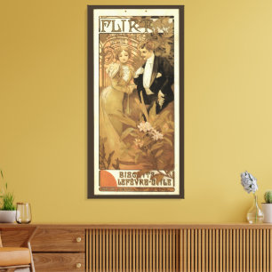 Lienzo Galletas Flirt Art Nouveau Vintage, Alphonse Mucha