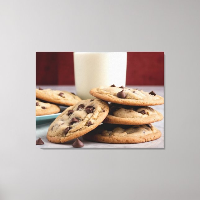 Lienzo Galletas y leche (Anverso)