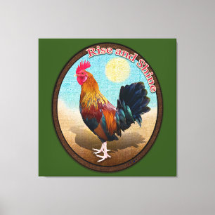 Lienzo Gallo Gitano de Key West Rise and Shine Vintage Ov