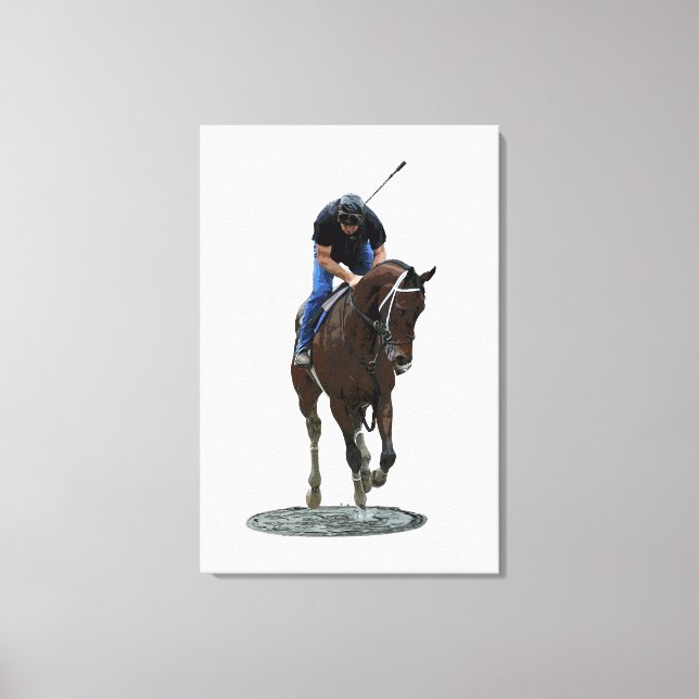 Lienzo Galloping Thoroughbred Horse Stretch Canvas Print (Anverso)