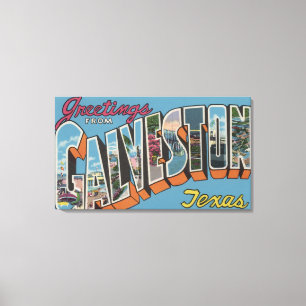 Lienzo Galveston, Texas - Escenas de letras grandes