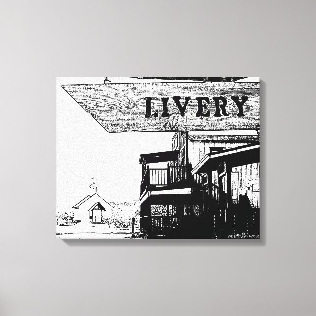 Lienzo Gammons Gulch El Livery Western Town (Anverso)