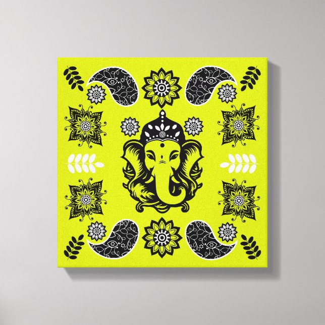 Lienzo Ganesha Themed Hindu Art Print (Anverso)