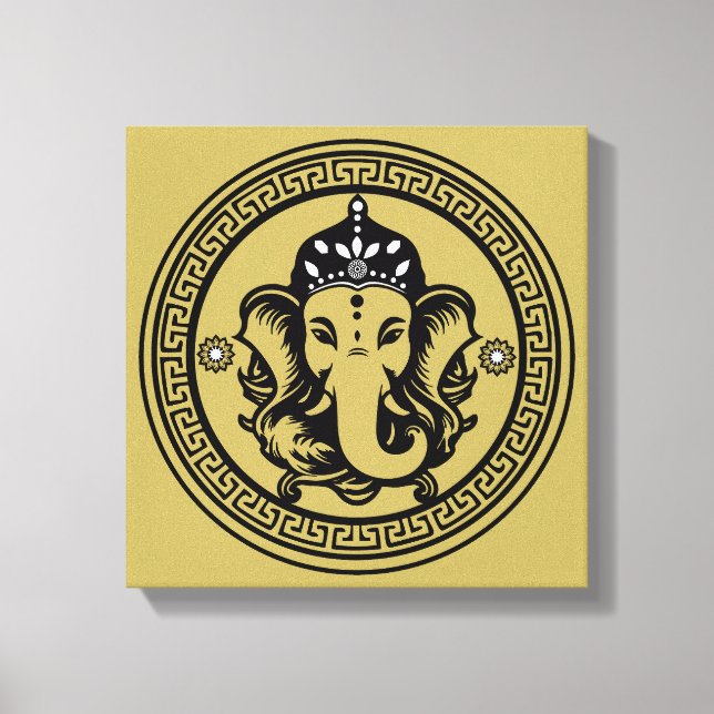 Lienzo Ganesha Themed Hindu Art Print (Anverso)