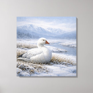 Lienzo Ganso de nieve silvestre invierno