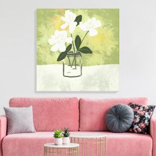 Lienzo Gardenia Flores florece fondo Personalizado