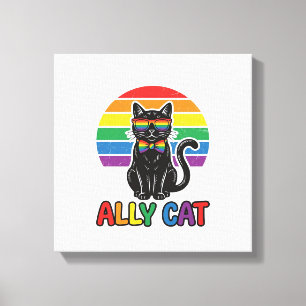 Lienzo Gata Aliada Arcoíris Orgullo Diseño Camiseta Gato