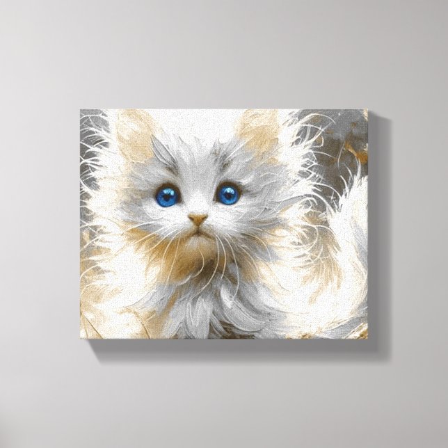 Lienzo Gatito blanco preciado (Anverso)